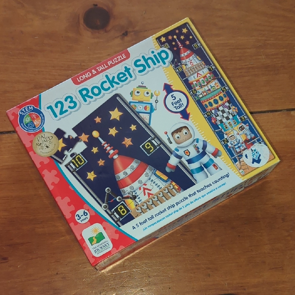 LIKE NEW 5 FT Tall 123 Rocket Ship Puzzle